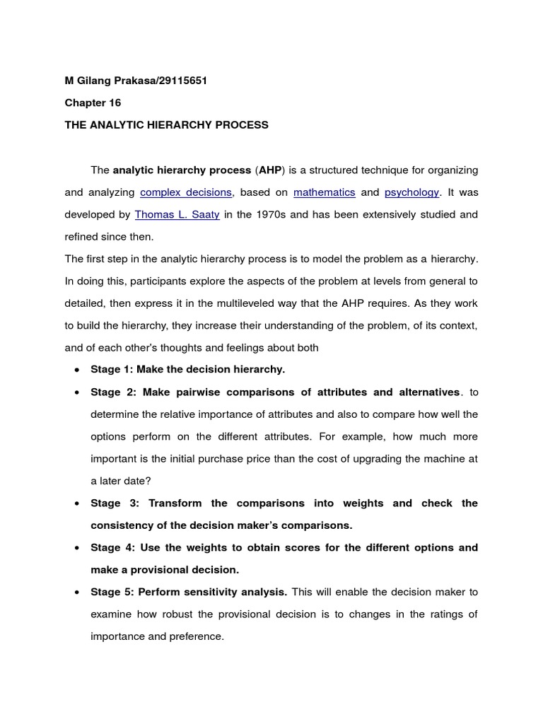 Understanding Analytic Hierarchy Process | PDF | Epistemology | Psychology