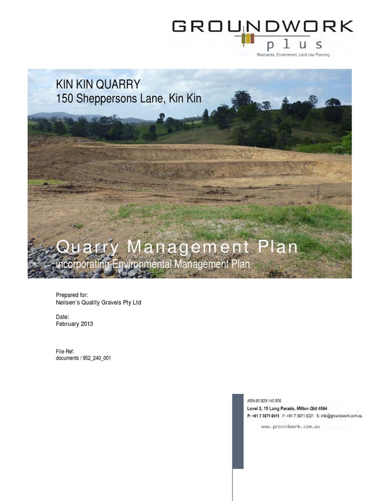 Quarry Management Plan PDF Construction Aggregate Mining