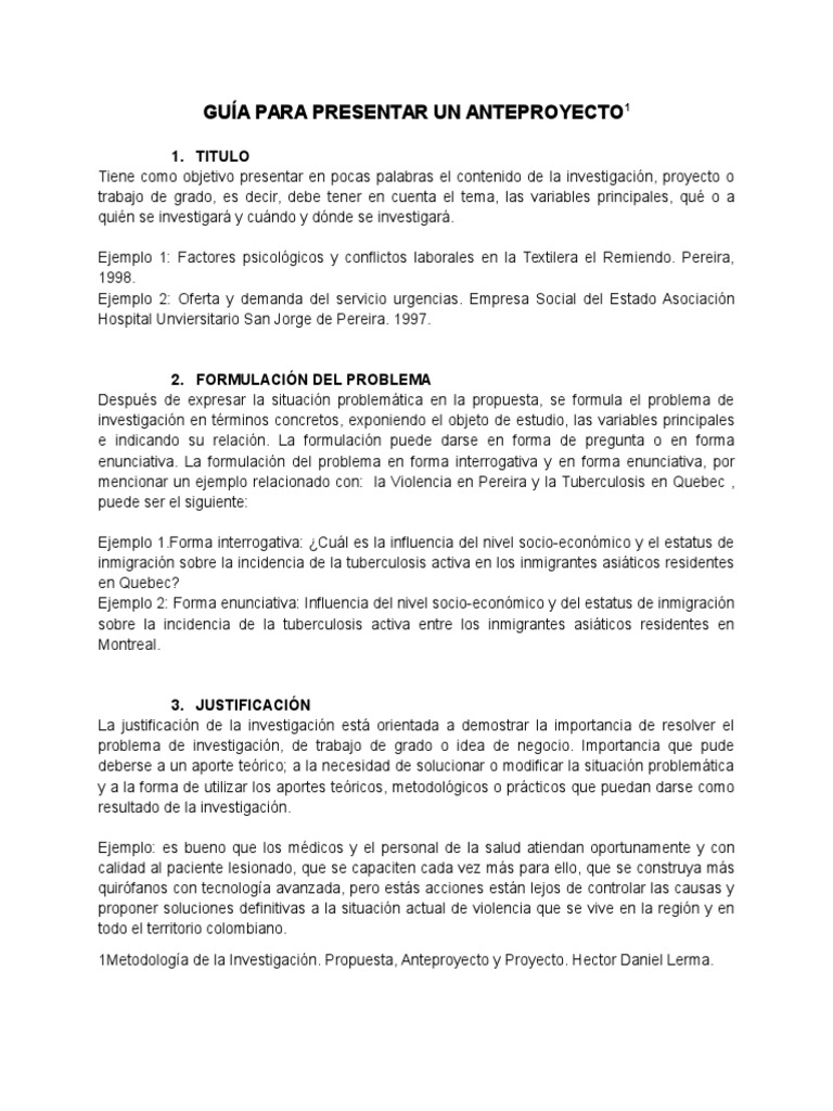 Guia para Elaborar Anteproyecto | PDF | Hipótesis | Aleatoriedad