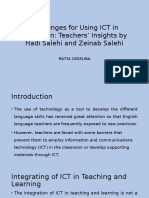 Challenges For Using ICT in Education: Teachers' Insights by Hadi Salehi and Zeinab Salehi