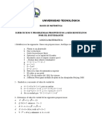 Ejercicios de lógica matemática y álgebra de proposiciones