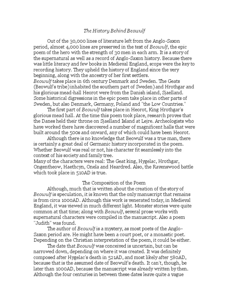 Beowulf Pdf Beowulf English Heroic Legends