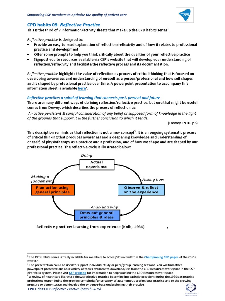 Enhancing Reflective Practice in CSP | PDF | Reflective Practice | Thought