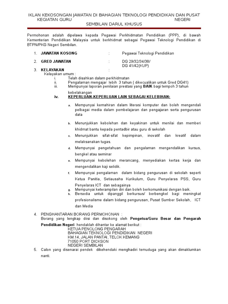 Iklan Jawatan Kosong Pdf