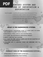 Harmonized System and Procedure of Importation & Exportation