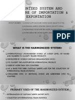 Harmonized System and Procedure of Importation & Exportation