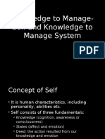 Knowledge to Manage-Self and Knowledge to Manage System