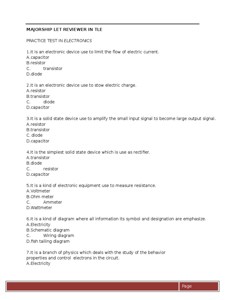 Majorship TLE Electronics | PDF | Series And Parallel Circuits | Inductor