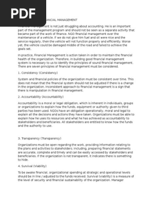 7 Principles Of Financial Management Non Governmental - 