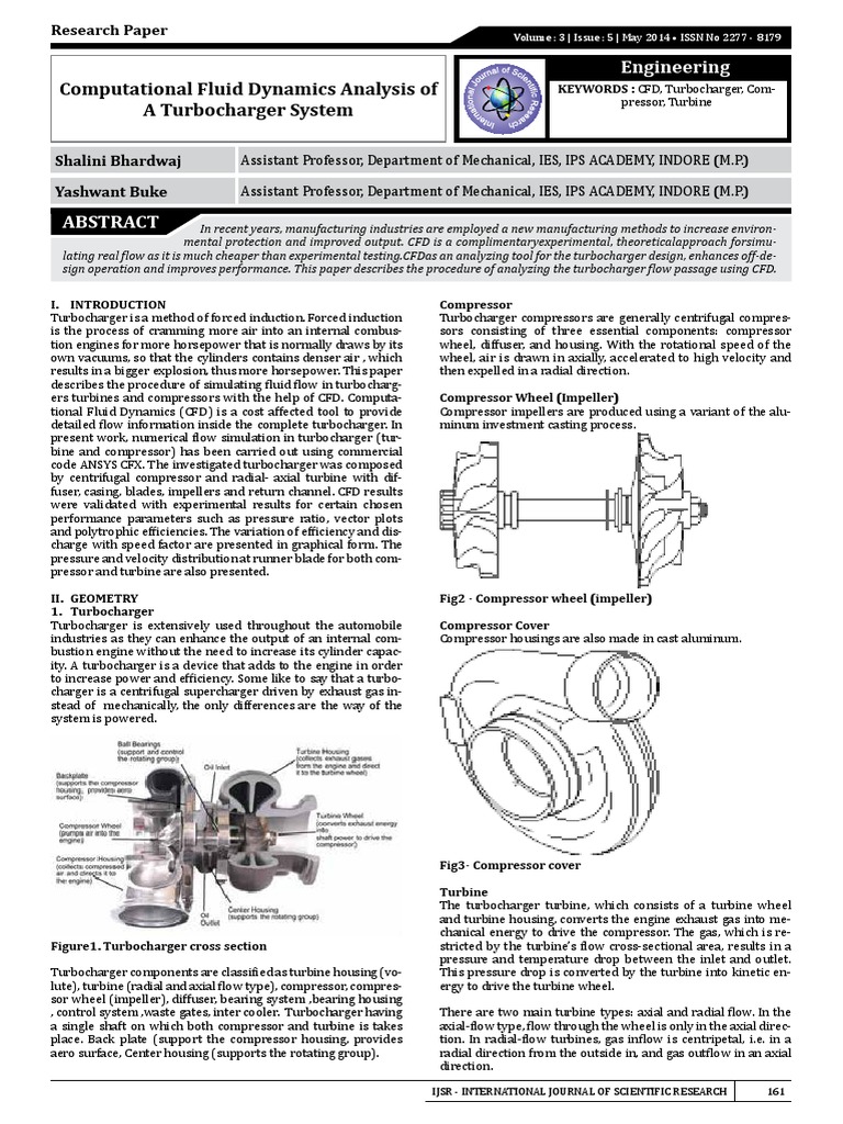 Computational Fluid Dynamics Analysis of A Turbocharger System