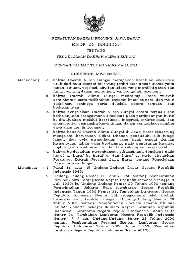 Perda No20 Tahun 2014pengelolaan Das