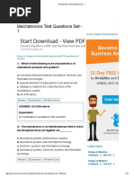 Mechatronics Test Questions Set - 1