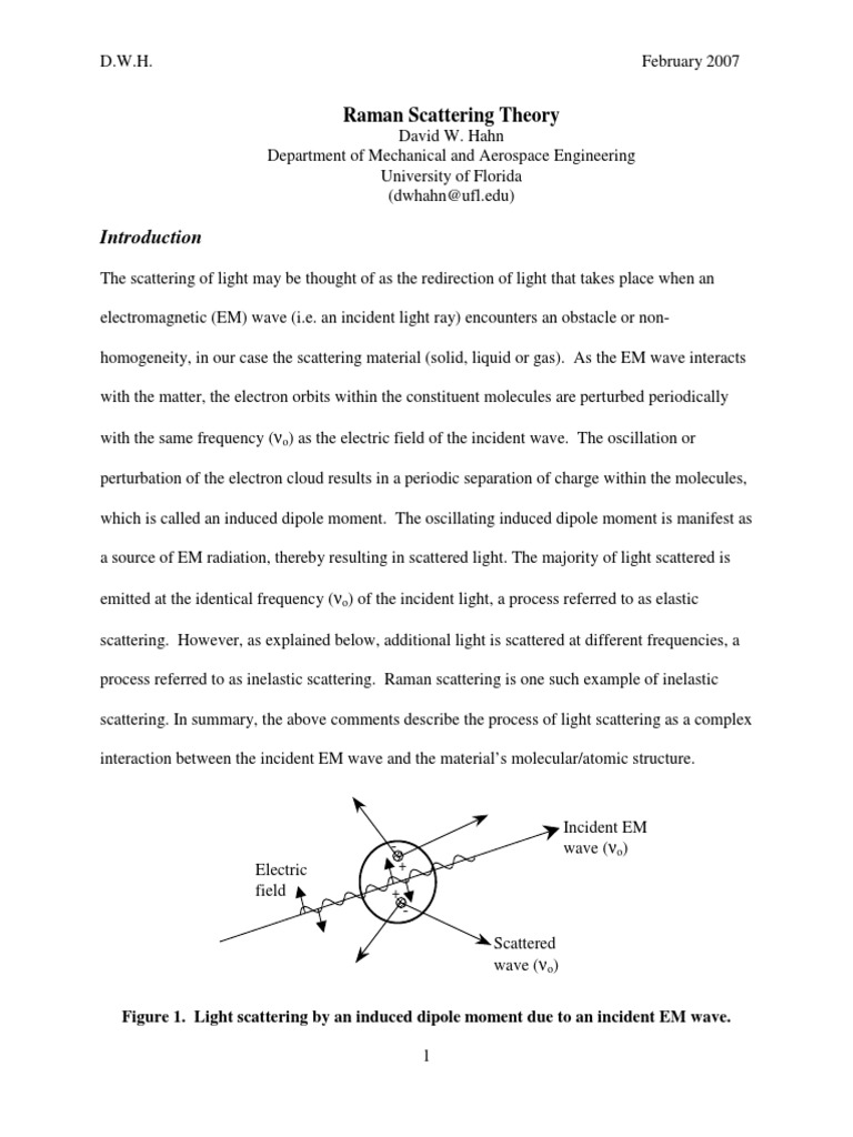 Raman Scattering Theory PDF | PDF | Raman Spectroscopy | Energy Level