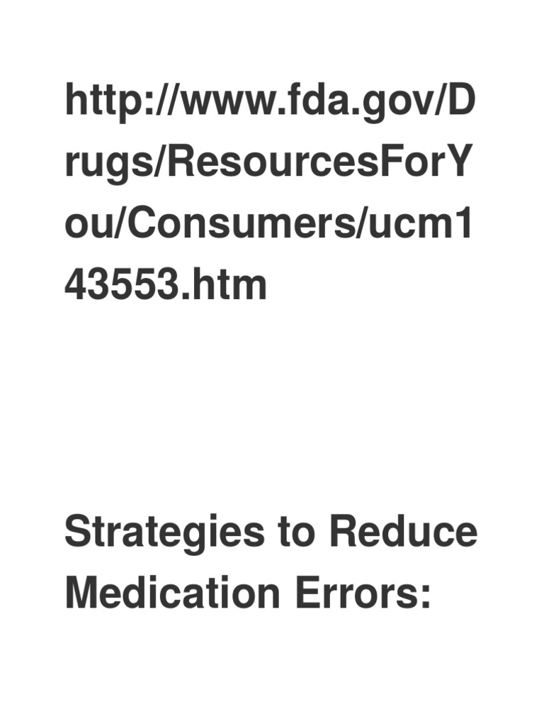 Medical Errors PDF Food And Drug Administration Medical Error
