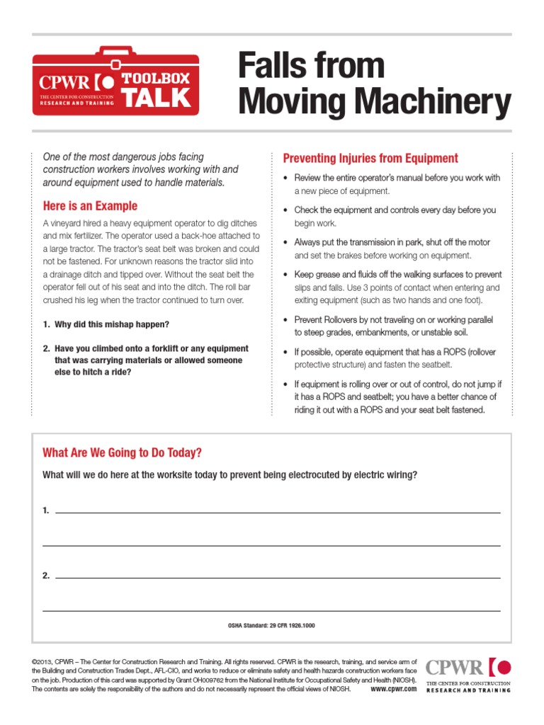 Falls From Moving Machinery PDF