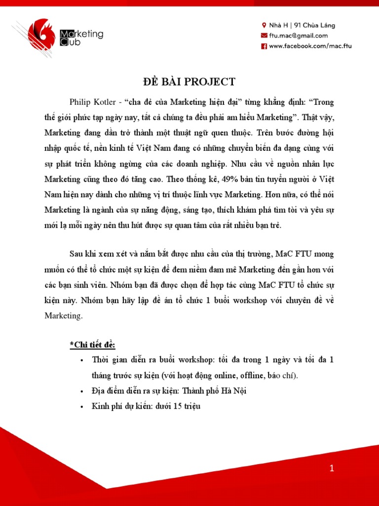 Đề Bài Project | PDF