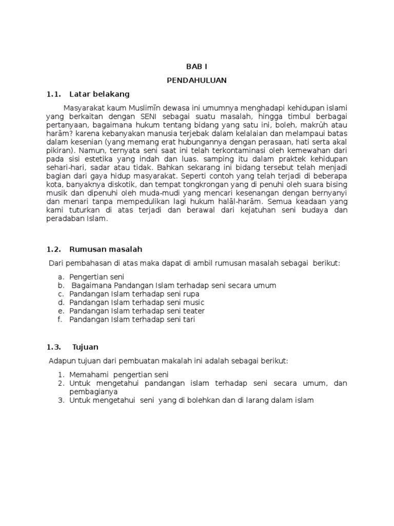 Pandangan Islam Terhadap Seni Pdf