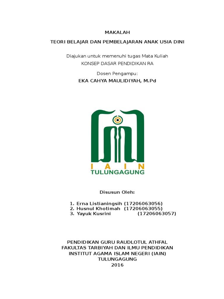Contoh Makalah Lomba Inovasi Pembelajaran Paud