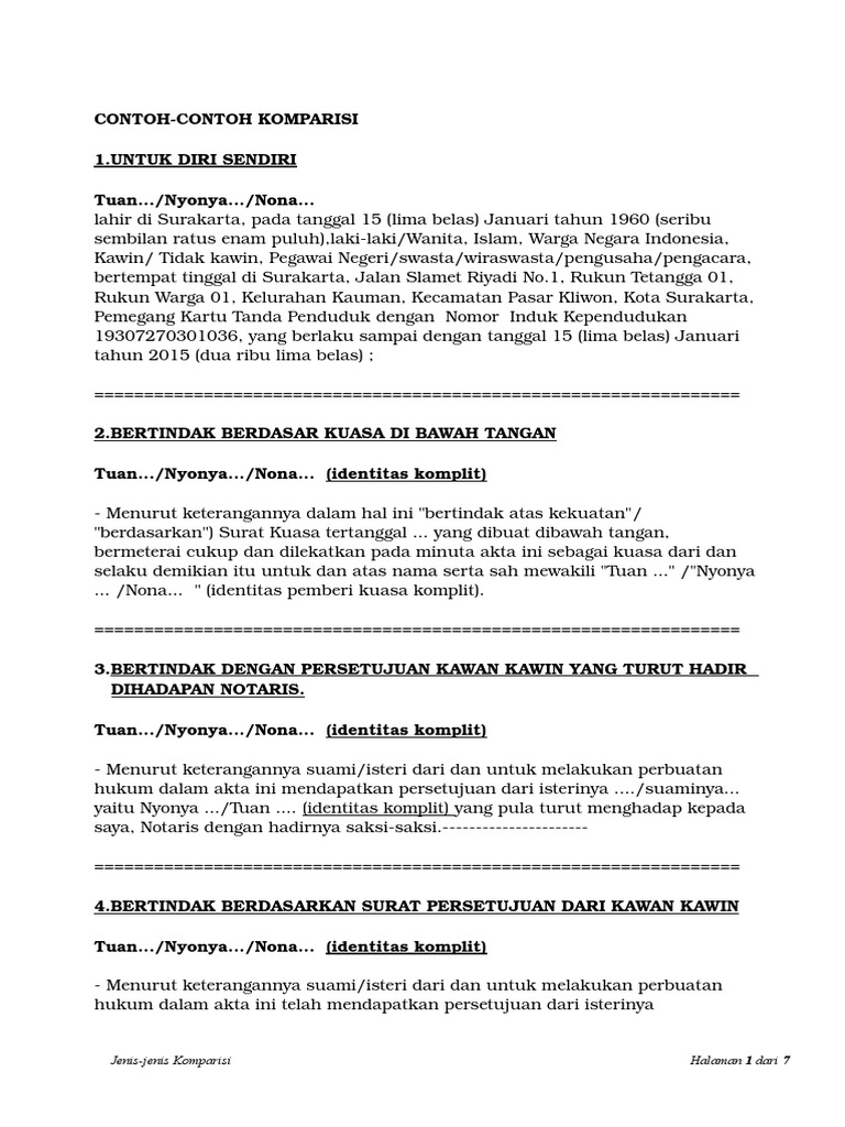 Macam-Macam Komparisi | PDF