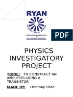 Physics Investigatory Project: Topic: To Construct An