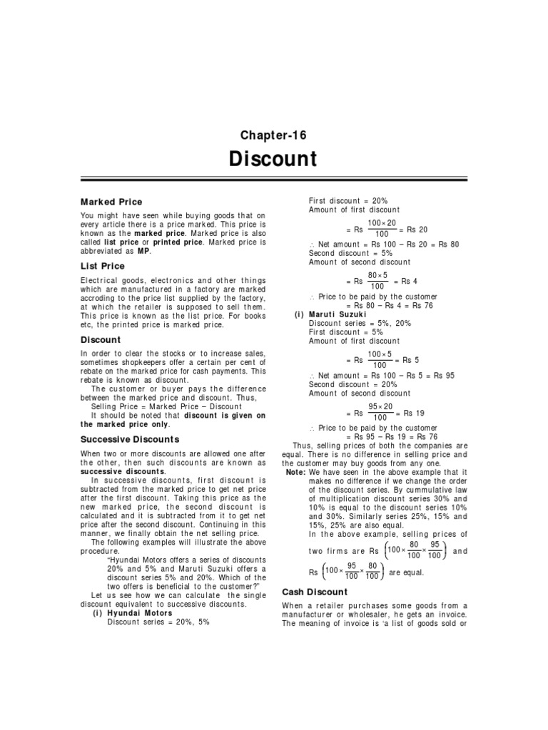 Discount Discounts And Allowances Prices