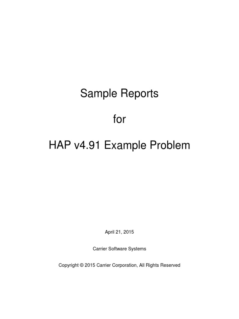 HAP491 Example Problem Reports | PDF | Hvac | Ventilation (Architecture)