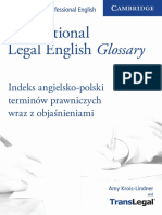 International Legal English Glossary Indeks Angielsko-Polski Terminów Prawniczych Wraz Z Objaśnieniami