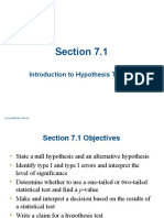 Section 7.1: Introduction To Hypothesis Testing