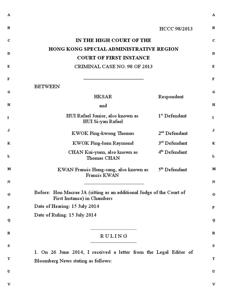 Access to Trial Documents Ruling | PDF | Judge | Criminal Procedure In ...
