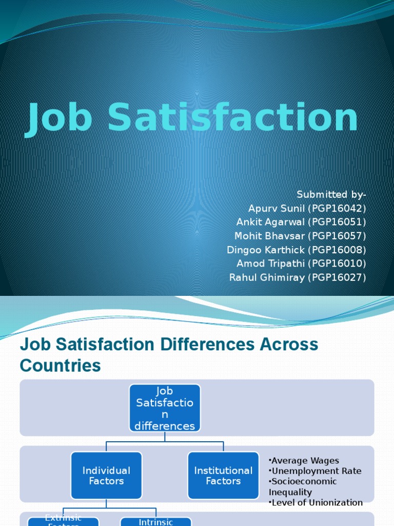 Factors Influencing Job Satisfaction | PDF | Job Satisfaction | Systems ...