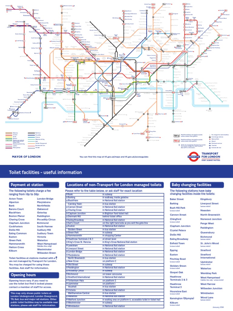 TFL Toilet Map PDF London Train Station