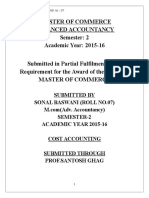 Master of Commerce Advanced Accountancy Semester: 2 Academic Year: 2015-16 Submitted in Partial Fulfilment of The Requirement For The Award of The Degree of Master of Commerce