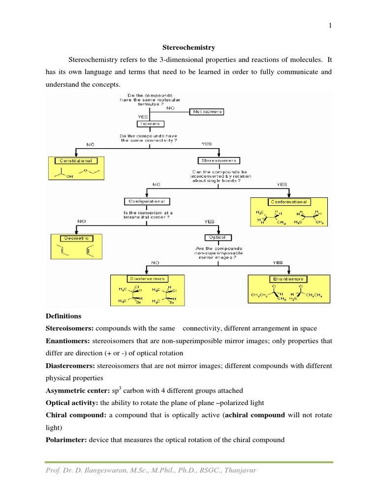 Stereochemistry Concepts and Techniques | PDF | Chirality (Chemistry ...
