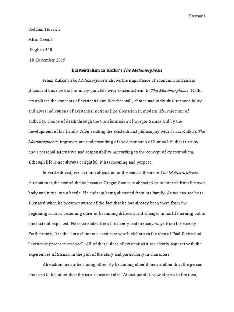 Existentialism in metamorphosis quotes picture