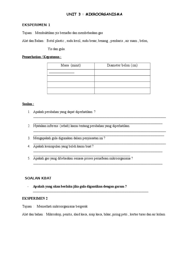 Mikroorganisma Eksperimen Peta I Think Pdf