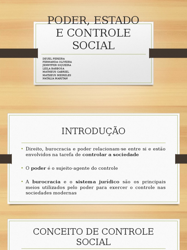 Poder e Controle Social na Sociedade | PDF | Legitimidade (política ...