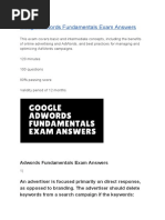 Google Adwords Fundamentals Exam Answers