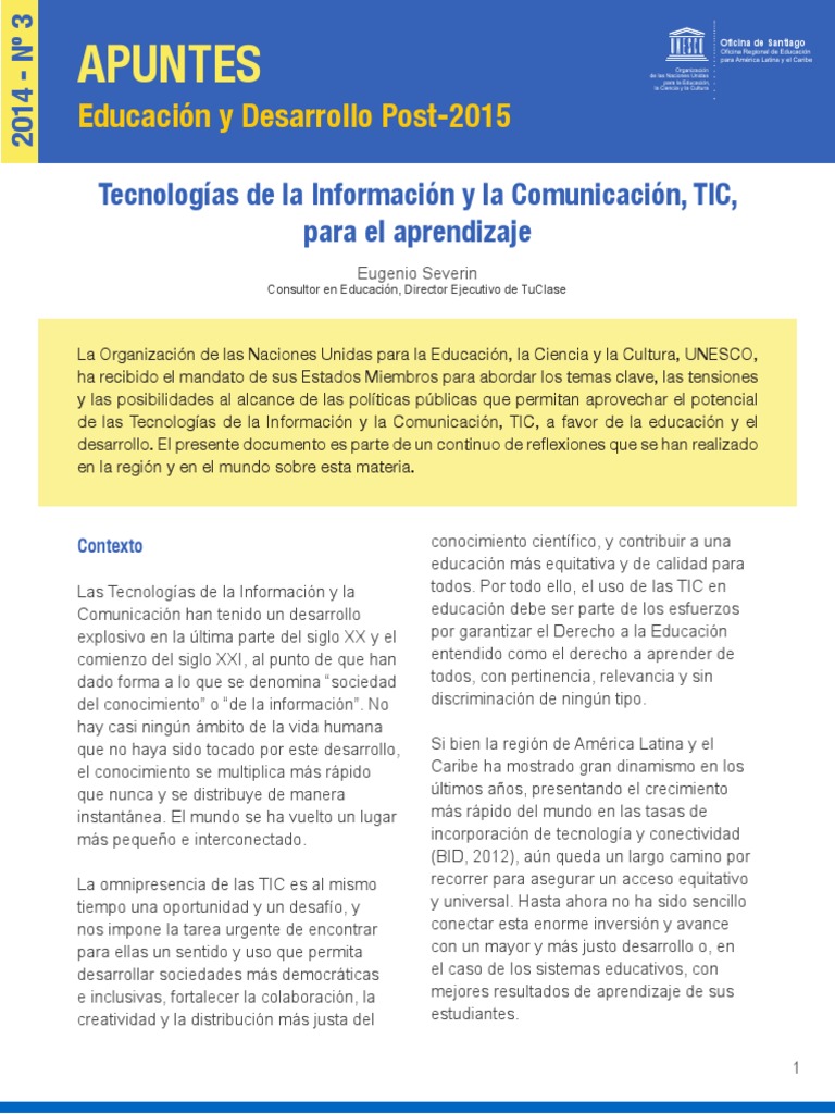 TIC para el Aprendizaje Efectivo | PDF | Tecnología de información y ...