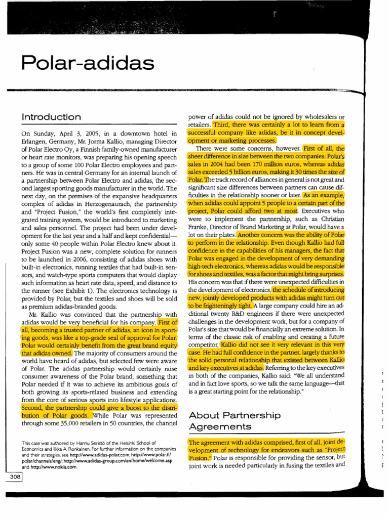 Polar Adidas Case Study The Most Important | PDF | Watch | Adidas