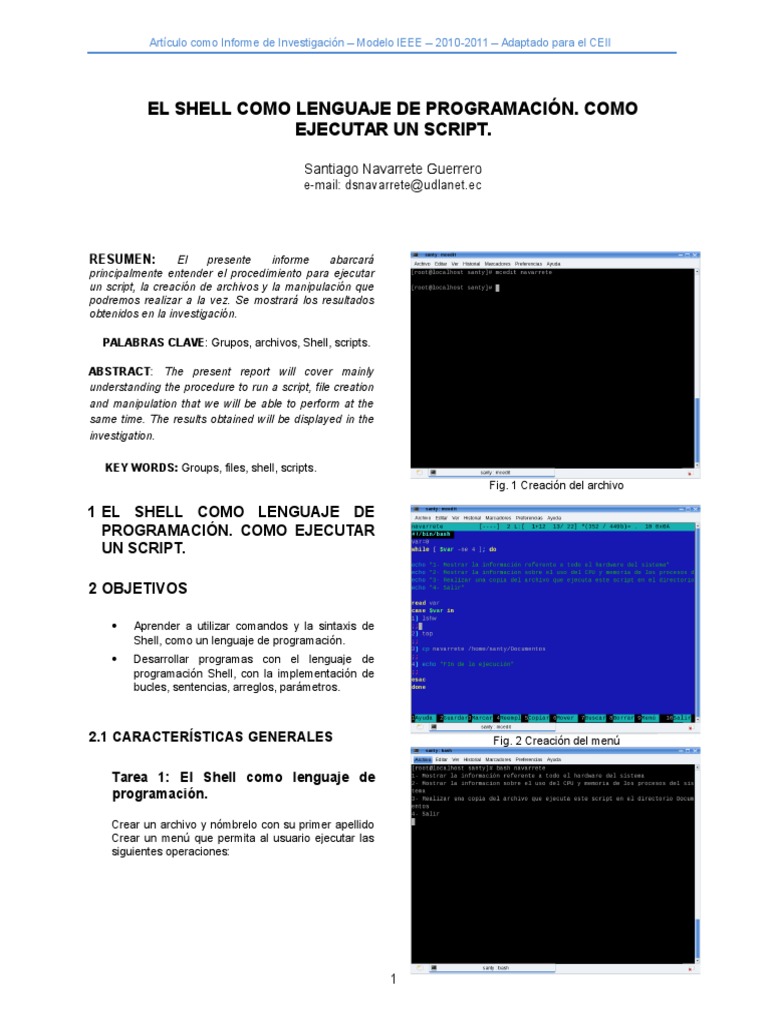 Cómo ejecutar un script en Shell | PDF | Interfaz de línea de comando ...