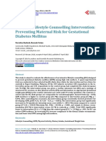 Intensive Lifestyle Counselling Intervention - Preventing Maternal Risk Dor Gestational