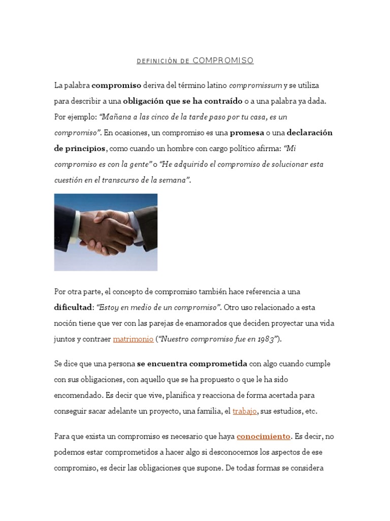 Definición de Compromiso | PDF | Familia | Política (general)