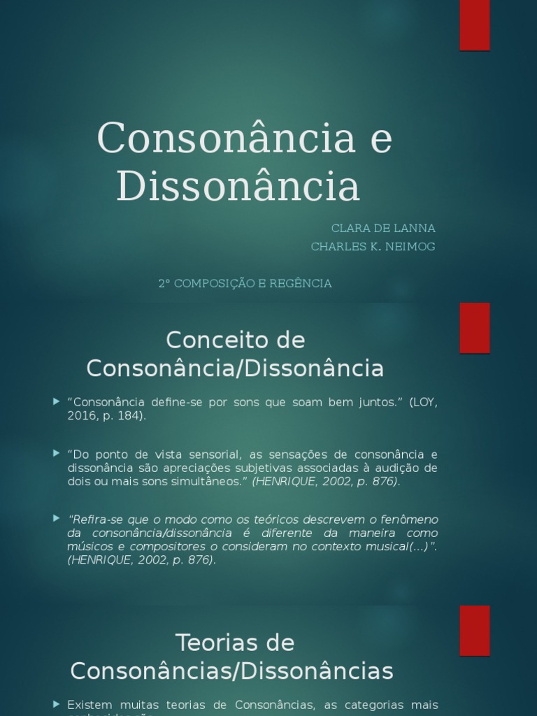Consonância e Dissonância | PDF | Som | Teoria da Música