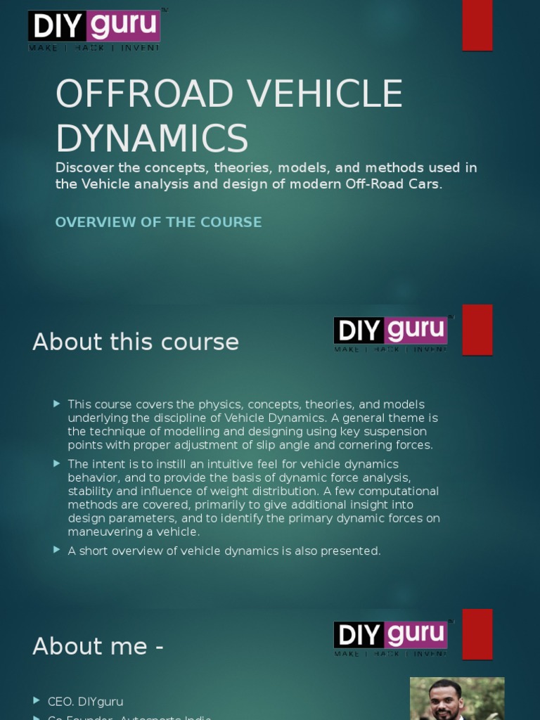 Off-Road Vehicle Dynamics Course | PDF | Off Roading | Suspension (Vehicle)