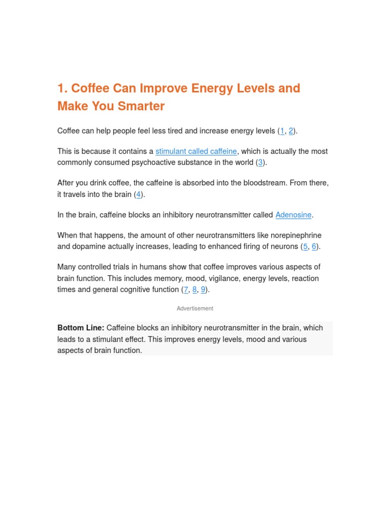 Coffee Can Improve Energy Levels and Make You Smarter 1 2 Stimulant