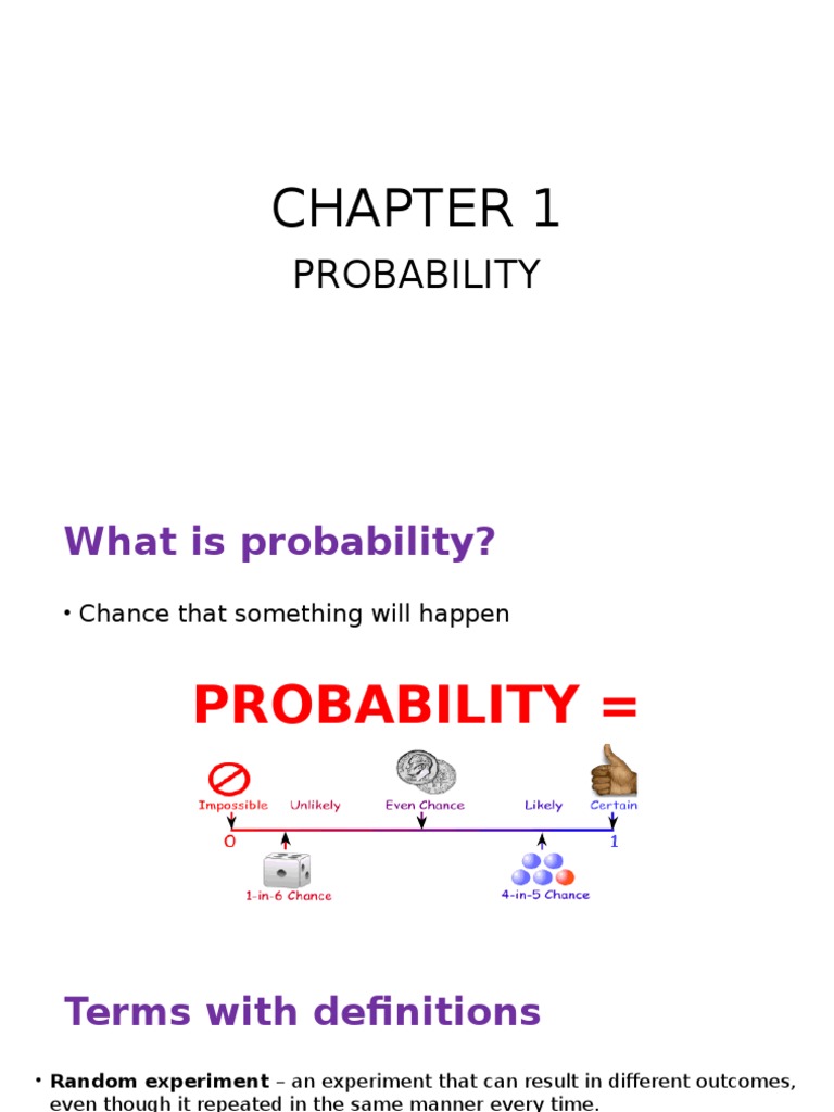 Chapter 1 Probability | Probability | Experiment