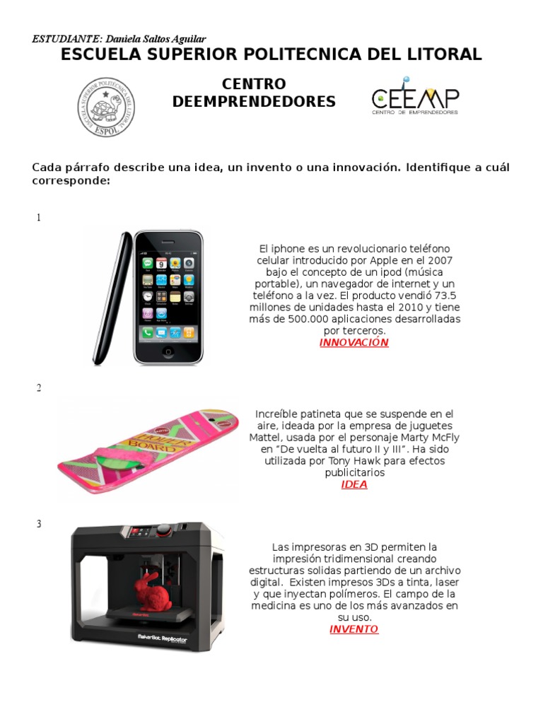 Idea, Invento e Innovacion. Papel Innovación
