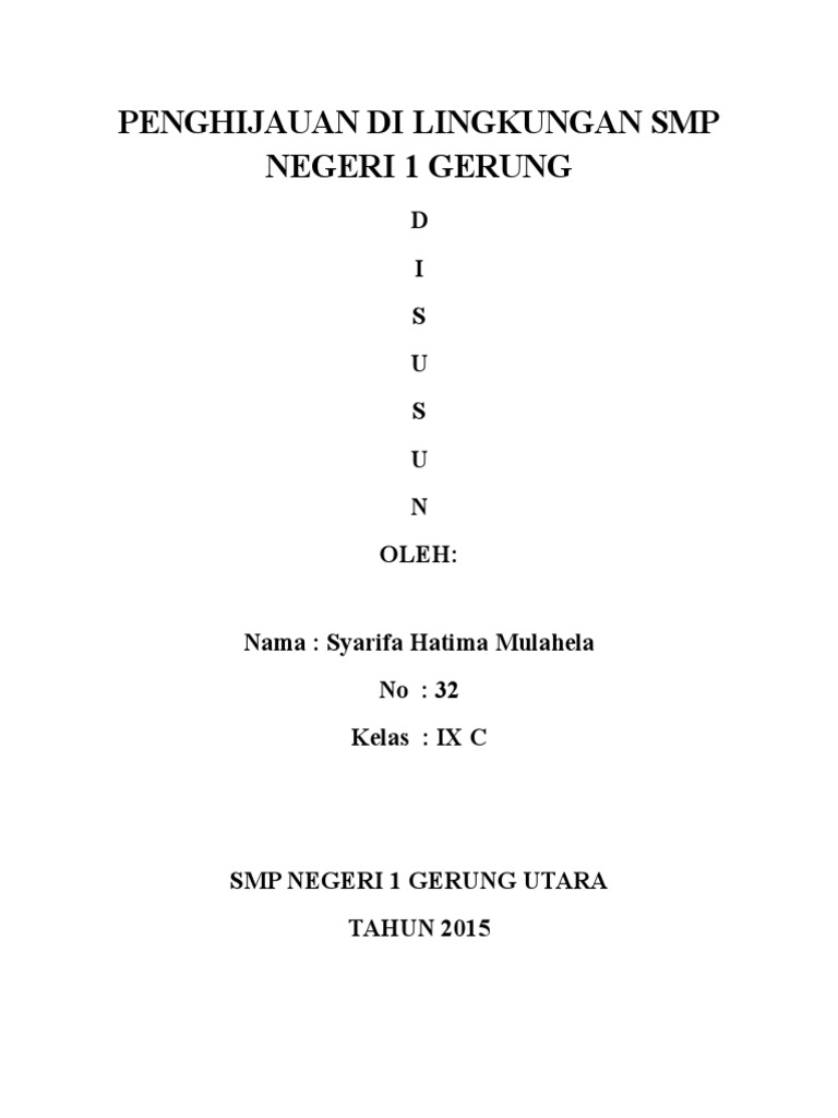 Penghijauan Di Lingkungan Smp