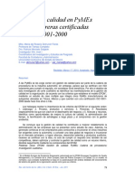 Gestión de Calidad en PYMES Manufactureras Certificadas Con ISO 9001-2000