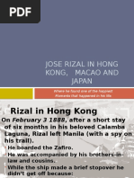 Jose Rizal in Hong Kong, Macao and Japan